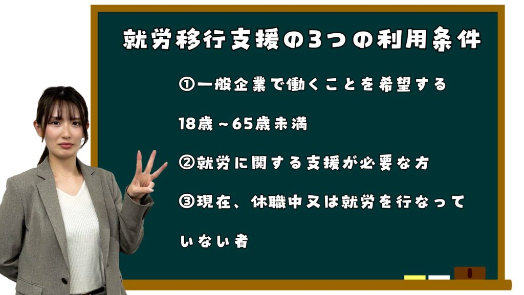 就労移行支援の3つの利用条件