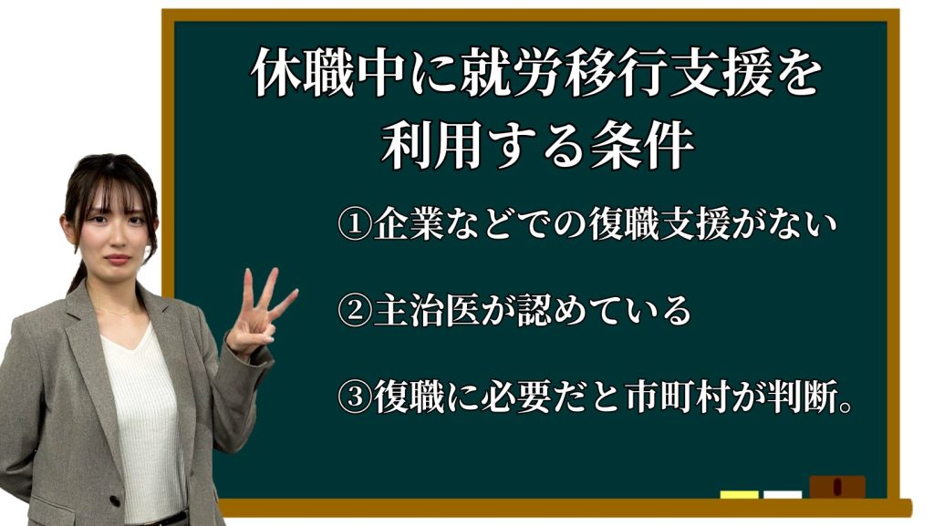 休職中に就労移行支援を利用する条件